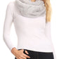 Sakkas Sabby Long Thin Faux Fur Pearl Embellishment Warm Soft Infinity Scarf