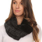 Sakkas Dalien Short Length Two Sided Faux Fur Ribbed Cable Knit Infinity Scarf
