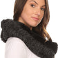 Sakkas Dalien Short Length Two Sided Faux Fur Ribbed Cable Knit Infinity Scarf