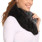 Sakkas Dalien Short Length Two Sided Faux Fur Ribbed Cable Knit Infinity Scarf