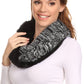 Sakkas Dalien Short Length Two Sided Faux Fur Ribbed Cable Knit Infinity Scarf