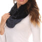 Sakkas Dalien Short Length Two Sided Faux Fur Ribbed Cable Knit Infinity Scarf