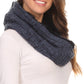Sakkas Dalien Short Length Two Sided Faux Fur Ribbed Cable Knit Infinity Scarf
