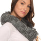 Sakkas Dalien Short Length Two Sided Faux Fur Ribbed Cable Knit Infinity Scarf