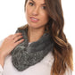 Sakkas Dalien Short Length Two Sided Faux Fur Ribbed Cable Knit Infinity Scarf