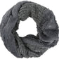 Sakkas Dalien Short Length Two Sided Faux Fur Ribbed Cable Knit Infinity Scarf