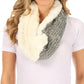 Sakkas Dalien Short Length Two Sided Faux Fur Ribbed Cable Knit Infinity Scarf
