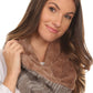 Sakkas Sele Short Two Textured Faux Fur Ribbed Knit Mixed Designed Infinity Scarf