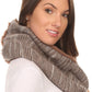 Sakkas Sele Short Two Textured Faux Fur Ribbed Knit Mixed Designed Infinity Scarf