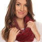 Sakkas Sele Short Two Textured Faux Fur Ribbed Knit Mixed Designed Infinity Scarf