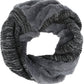 Sakkas Sele Short Two Textured Faux Fur Ribbed Knit Mixed Designed Infinity Scarf