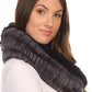 Sakkas Sele Short Two Textured Faux Fur Ribbed Knit Mixed Designed Infinity Scarf