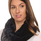 Sakkas Sele Short Two Textured Faux Fur Ribbed Knit Mixed Designed Infinity Scarf