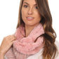 Sakkas Sele Short Two Textured Faux Fur Ribbed Knit Mixed Designed Infinity Scarf