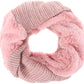 Sakkas Sele Short Two Textured Faux Fur Ribbed Knit Mixed Designed Infinity Scarf