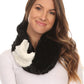 Sakkas Maye short Two Sided Faux Fur Multi Colored Bolcked Wrap Infinity Scarf