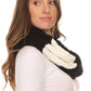 Sakkas Maye short Two Sided Faux Fur Multi Colored Bolcked Wrap Infinity Scarf