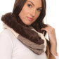 Sakkas Maye short Two Sided Faux Fur Multi Colored Bolcked Wrap Infinity Scarf