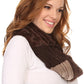 Sakkas Maye short Two Sided Faux Fur Multi Colored Bolcked Wrap Infinity Scarf