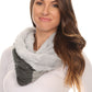 Sakkas Maye short Two Sided Faux Fur Multi Colored Bolcked Wrap Infinity Scarf