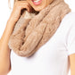 Sakkas Julie Short Wrap Around Two Sided Faux Fur And Ribbed Knit Infinity Scarf