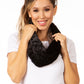 Sakkas Julie Short Wrap Around Two Sided Faux Fur And Ribbed Knit Infinity Scarf