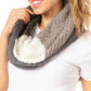 Sakkas Julie Short Wrap Around Two Sided Faux Fur And Ribbed Knit Infinity Scarf