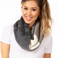 Sakkas Julie Short Wrap Around Two Sided Faux Fur And Ribbed Knit Infinity Scarf