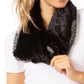 Sakkas Julie Short Wrap Around Two Sided Faux Fur And Ribbed Knit Infinity Scarf