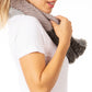 Sakkas Julie Short Wrap Around Two Sided Faux Fur And Ribbed Knit Infinity Scarf