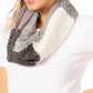 Sakkas Julie Short Wrap Around Two Sided Faux Fur And Ribbed Knit Infinity Scarf