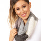 Sakkas Julie Short Wrap Around Two Sided Faux Fur And Ribbed Knit Infinity Scarf