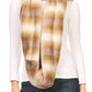 Sakkas Rhie Long Lightweight Faux Fur Ombre Colored Warm Soft Infinity Scarf