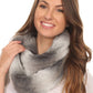 Sakkas Rhie Long Lightweight Faux Fur Ombre Colored Warm Soft Infinity Scarf
