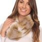 Sakkas Rhie Long Lightweight Faux Fur Ombre Colored Warm Soft Infinity Scarf