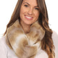 Sakkas Rhie Long Lightweight Faux Fur Ombre Colored Warm Soft Infinity Scarf