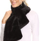 Sakkas Malen Long Rectangle Faux Fur Warm Soft Furry Wrap Around Loophole Scarf