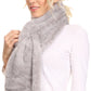 Sakkas Malen Long Rectangle Faux Fur Warm Soft Furry Wrap Around Loophole Scarf