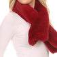 Sakkas Kiy Loophole Faux Fur Long Soft Warm Comfortable Textured Bow Scarf