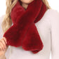 Sakkas Kiy Loophole Faux Fur Long Soft Warm Comfortable Textured Bow Scarf