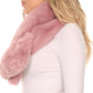 Sakkas Kiy Loophole Faux Fur Long Soft Warm Comfortable Textured Bow Scarf