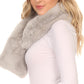 Sakkas Kiy Loophole Faux Fur Long Soft Warm Comfortable Textured Bow Scarf