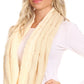 Sakkas Olliey Long Wide Classic Cable Knit Fur Lined Infinity Scarf And Hat Set