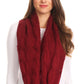 Sakkas Olliey Long Wide Classic Cable Knit Fur Lined Infinity Scarf And Hat Set