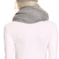 Sakkas Olliey Long Wide Classic Cable Knit Fur Lined Infinity Scarf And Hat Set