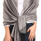Sakkas Carine Reversible Soft Solid Slight Shimmer Pashmina/ Shawl/ Wrap/ Stole