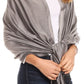 Sakkas Carine Reversible Soft Solid Slight Shimmer Pashmina/ Shawl/ Wrap/ Stole