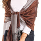 Sakkas Nicola Reversible Warm and Soft Unisex Scarf Stole Wrap Solid Color-block