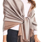 Sakkas Nicola Reversible Warm and Soft Unisex Scarf Stole Wrap Solid Color-block