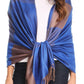Sakkas Nicola Reversible Warm and Soft Unisex Scarf Stole Wrap Solid Color-block